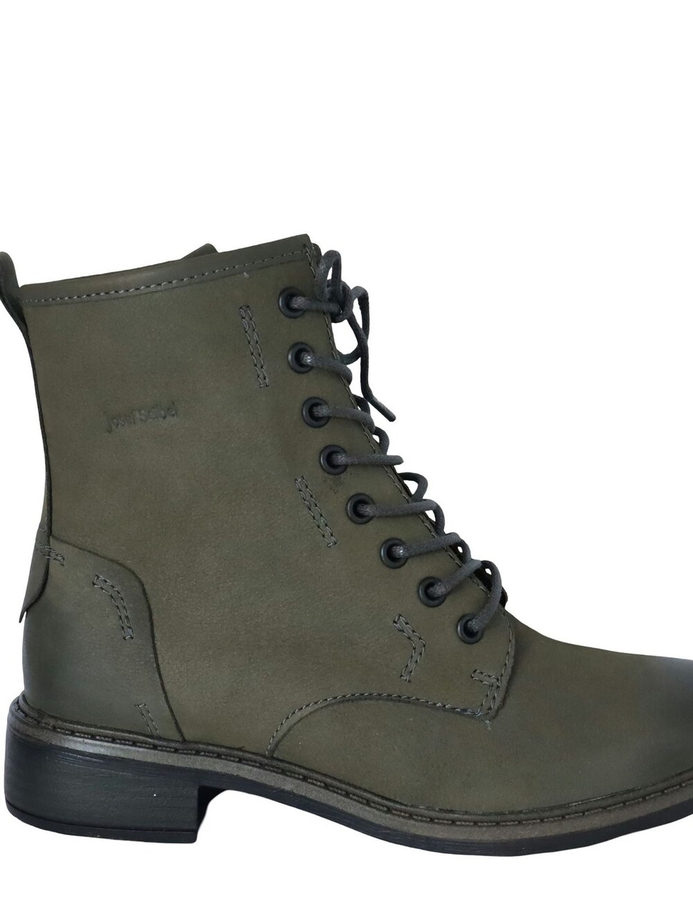 Josef Seibel Selena Lace Up Ankle Boots Olive Leather Fleece Lined Women's 36